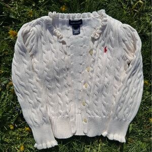Ralph‎ Lauren White Cable Knit Sweater